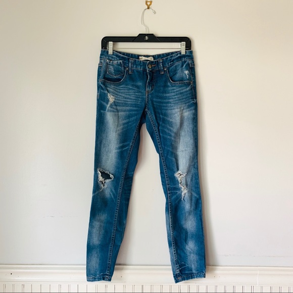 Free People Denim - Free People Distressed Ripped Skinny Denim Jean